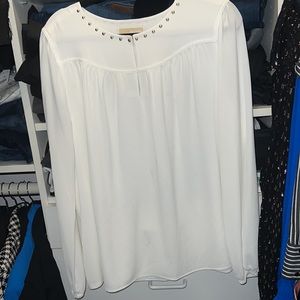 MICHAEL KORS white blouse with gold beading detail   Worn once